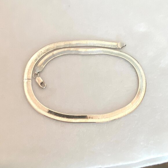 Sterling Silver 925 Italy Geometric Greek Key 6MM Herringbone Chain Necklace 16" - Picture 15 of 15